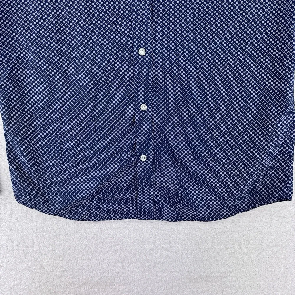 Banana Republic Luxe Poplin Untucked Slim Fit Button Up Shirt Mens Large Blue